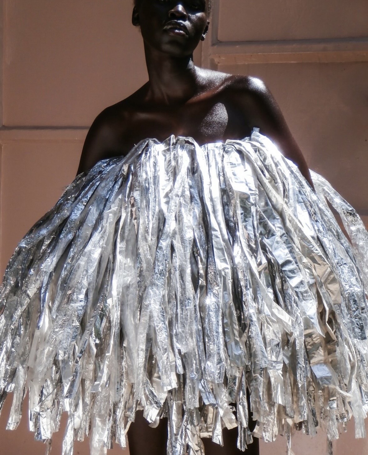 Fashion model in grey coat